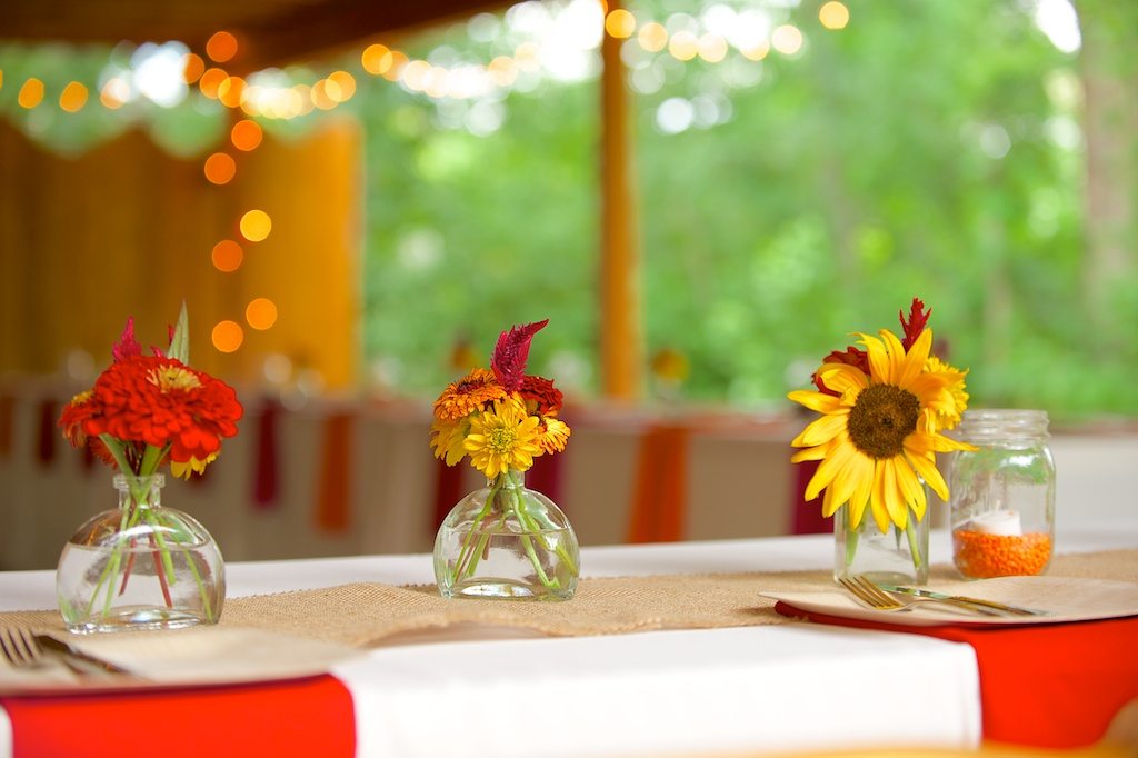 Table setting at Lyons Farmette wedding in Lyons, CO